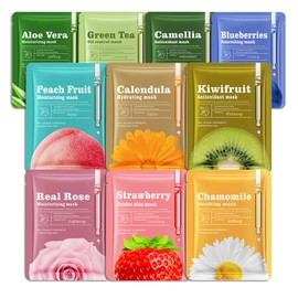 10PCS Hydrating Face Sheet Mask,Overnight Facial Sheet Mask,Moisturizing Face Masks for Women,Face Masks Skincare Set Suitable for All Skin Types