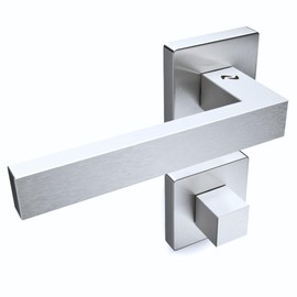 Sempro Xavier Door Handles - Premium Handle Set for Room Doors Toilet Bathroom - Matte Brushed Stainless Steel