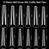 480 Pieces Extra Long XXL False Nails Tips, Extra Long