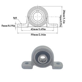 6Pcs KP000 Pillow Block Mounted Ball Bearing 10mm Bore Zinc Alloy Self-Aligning Mounted Flange Pillow Block Insert Bearing