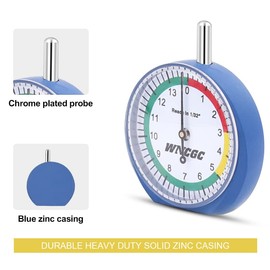 WNCGC Tire Tread Depth Gauge, Dial Type Tire Depth Gauge with Color Coded Professional for Motorcycle, Car,Truck or Bus