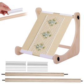 Exsulity Adjustable Embroidery Table Stand, Wood Embroidery Hoop Holder