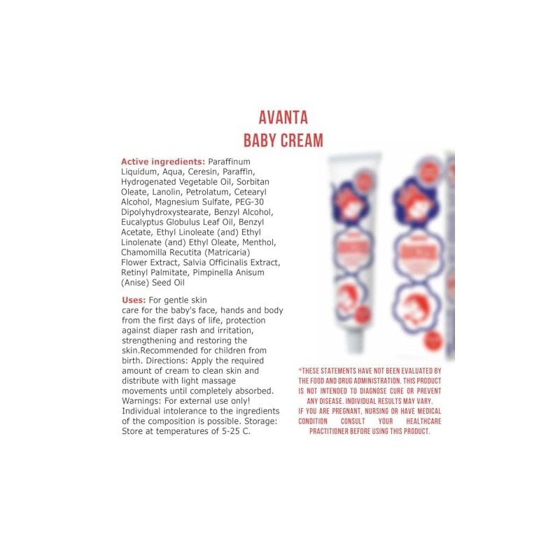 KOVCHEGART Baby Cream Detskiy Детcкий крем Avanta Аванта with Vitamins