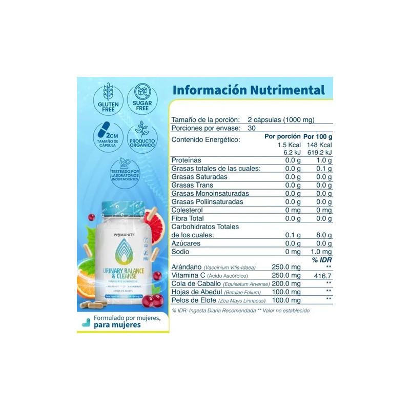 Complejo Para Tracto Urinario De 60 Cápsulas Arándano Abedul