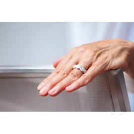 SILBERMOOS Women's Ring Rose Flower Blossom Matt Shiny Sterling Silver 925, Sterling Silver, Not applicable