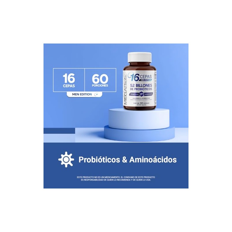 Probiticos Mens Edition y 52 Billones 16 Cepas con creatina