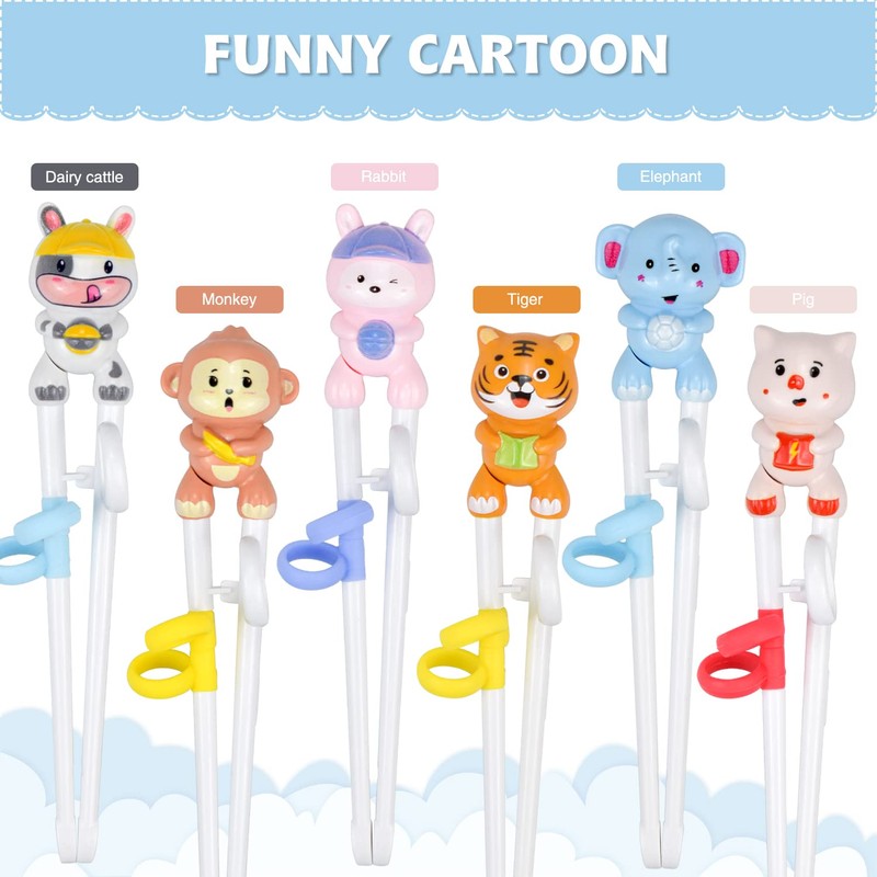 Quimoy 2 Pairs Kids Chopsticks, Training Chopsticks for Kids, Cute