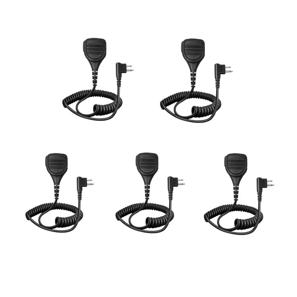 5 Pack 2 Pin Shoulder Speaker Mic Two Way Radio