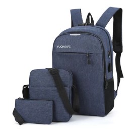 Yuqing Mochila Casual Escolar Laptop 15.6 Carga Usb Trae 3 Piezas