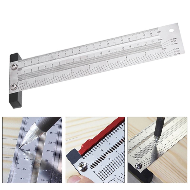 Ultra Precision Marking Ruler Stainless Steel Woodworking Scribing Ruler Gauging