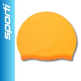 Sporti - Gorro de natación de silicona para niños, color naranja