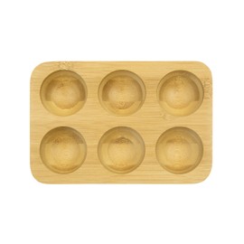 Pebbly NBA108 Egg Tray, Bamboo, White, 17 x 12 x 3 cm