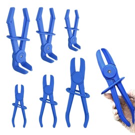 Parthan Set of 6 Hose Clamps Pliers for Fuel Hoses, Radiator Hoses and Brake Hoses, High-Quality Pliers for Car Repairs, Clamping Pliers Set