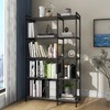 Tohomeor Bookshelf 5 Tier Deformable Corner Bookcase Free Standing Modern
