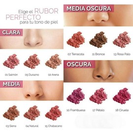 Mtz Bissú, Rubor Facial En Polvo, Colorete, Blush, Varios Tonos, 6g Textura Suave, Larga duración. (05 Durazno)