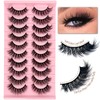 SISIYDY Mink Lashes Wispy Full Strip Short Fluffy Lashes 16mm