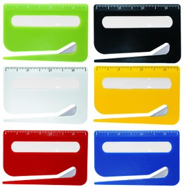 6Pcs Letter Opener，Letter Opener Envelope Slitter with Concealed Blade, Scale and Magnifying Glass，Suitable for Office Workers and Students to Open Envelopes.