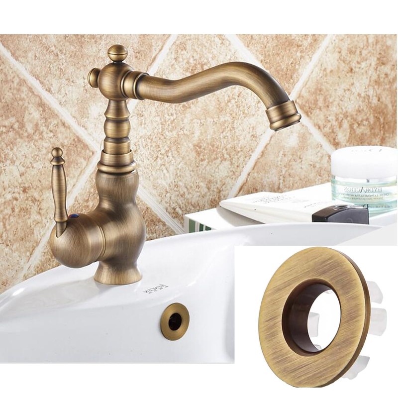 2 Pcs Brushed Brass Sink Overflow Ring, Brushed Nickel Bath