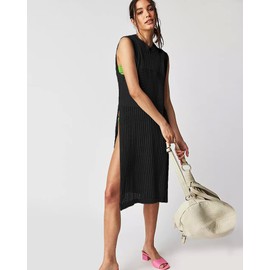 Bsubseach Crochet Cover Ups for Swimwear Women Hollow Out Bathing Suit Cover Ups Long Bikini Cover Up Dress Black