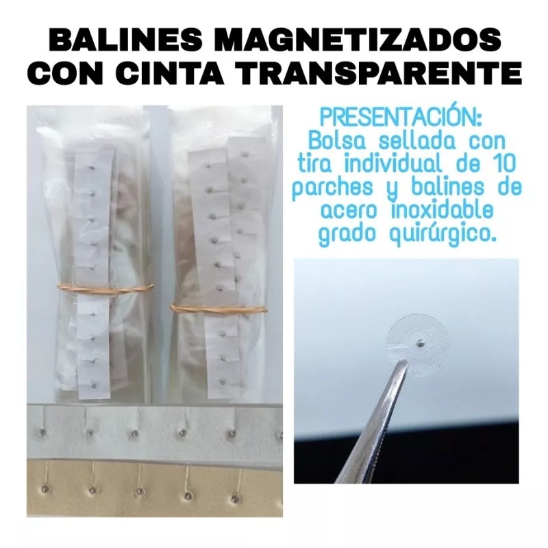 Productos comerciales mx Balines Con Cinta Tranparente Auriculoterapia 100 Piezas
