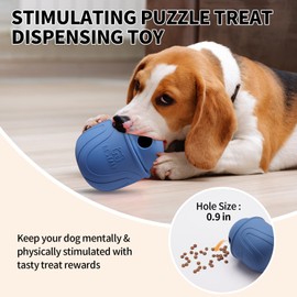 Bestalk Interactive Dog Toy, 2-in-1 Topple Long-Lasting Treat Dispenser Dog Puzzle Feeder Toys, Stuffable Enrichment Freeze Lick Bowl for Boredom, Reduces Anxiety Silicone Fetch Catch Chew Toy