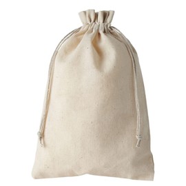 6 Cotton Bags, Natural Fabric Bags with Cotton Cord - Certified - Food Safe - Gift Bag, Advent Calendar (20 x 12 cm)