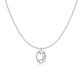 MARLION JEWELS Necklace for women in 925 silver with zodiac sign, decorated with zirconia. Silver chain for women, ideal as a gift. Necklace for women. Jewellery for women, Gold - silver
