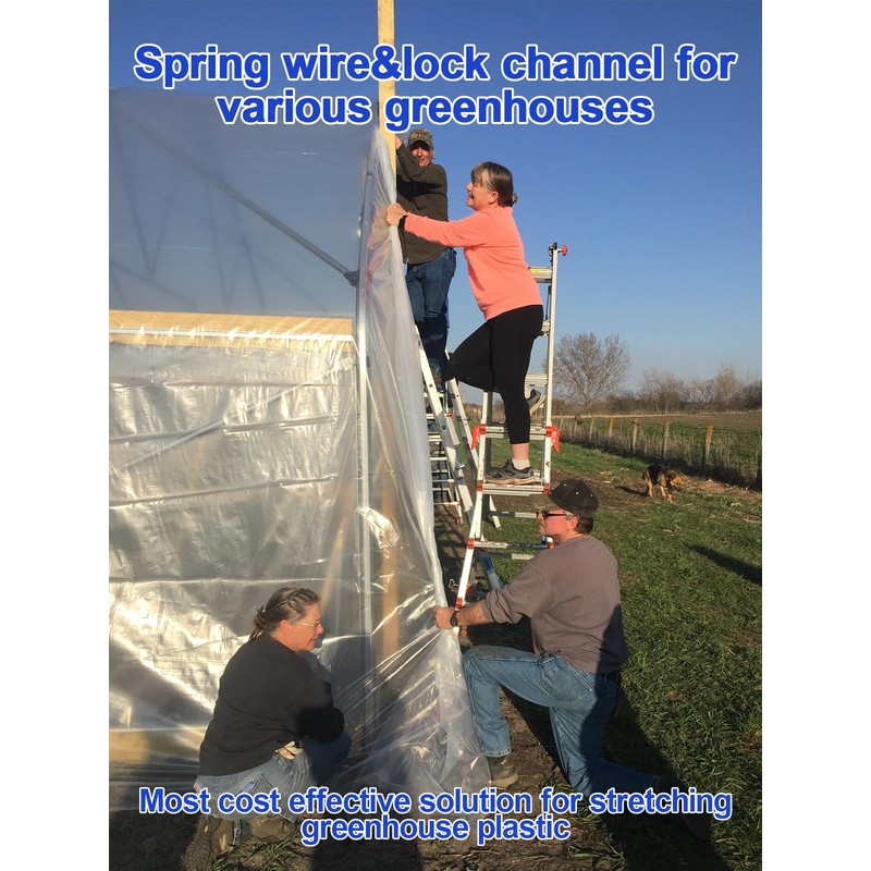 hannger 40 PCS 3.28FT Greenhouse Wiggle Spring Wire and Lock