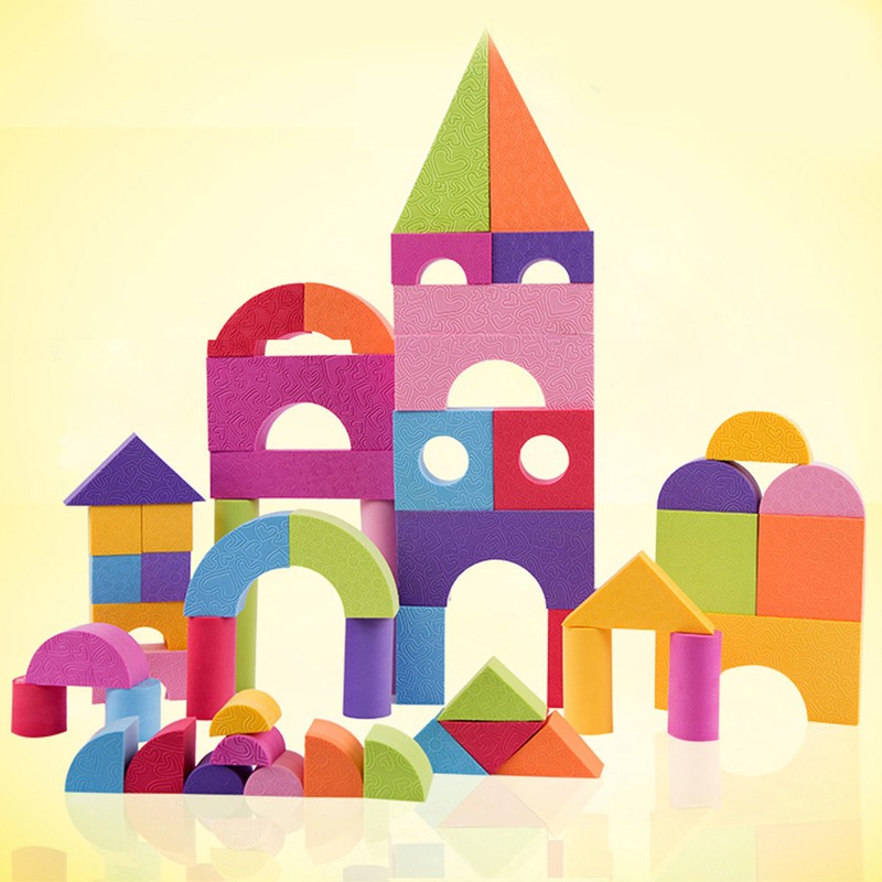 50pcs Random EVA Foam Building Blocks Soft Construction Toys Early