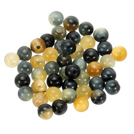 PATIKIL 4mm Aventurine Beads, 45 Pcs Round Natural Gemstone Beads Smooth Stone Beads Jade Tiger's Eye Loose Beads for Bracelet Necklace Jewelry Making DIY, Yellow Blue