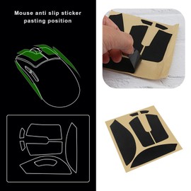 0.65mm Thickness PTFE Smooth Mouse Feet for Skateboard Game Replacement for Razer DeathAdder V3 Pro (Black)