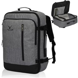 Hynes Eagle Carry on Backpack 38L Large Travel Backpack Women Flight Approved - Gray&Black