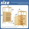 HITNET Bathroom Cabinet Freestanding, Small Bamboo Floor Cabinet, 4 Tier