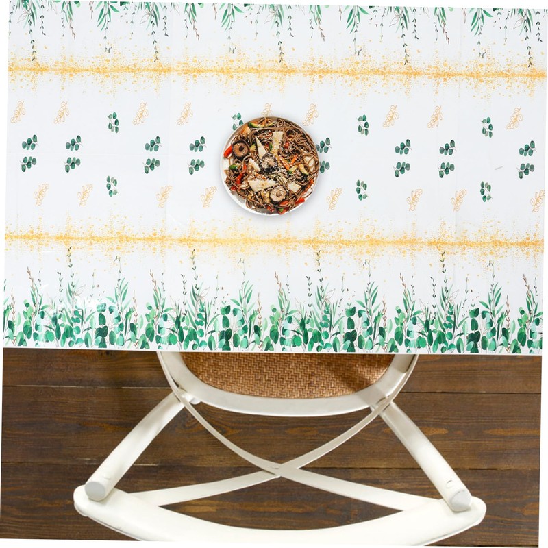 Kisangel Eucalyptus Leaf Table Cover Elegant Dining Table Decoration for