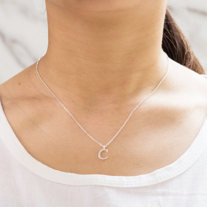 Philip Jones Sterling Silver Initial C Necklace