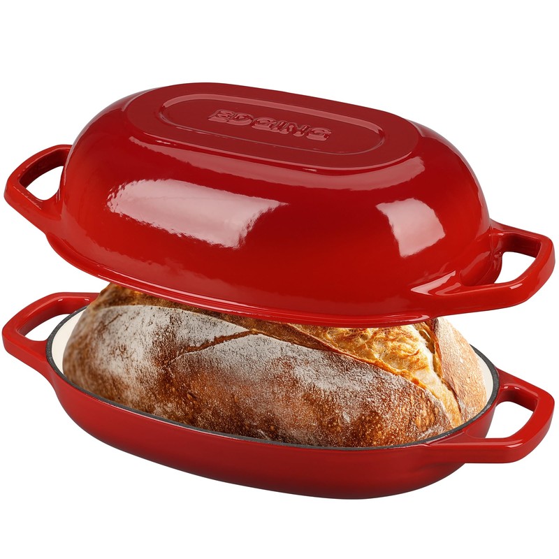 EDGING CASTING Enameled Cast Iron Oval Dutch Oven Pot with