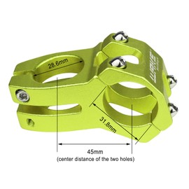 PLATTBK 31.8 Stem MTB Bicycle Handlebar Stem Riser 45 mm Aluminium Alloy Short Stem 0 Degree for Mountain Bike, Road Bike, BMX, MTB