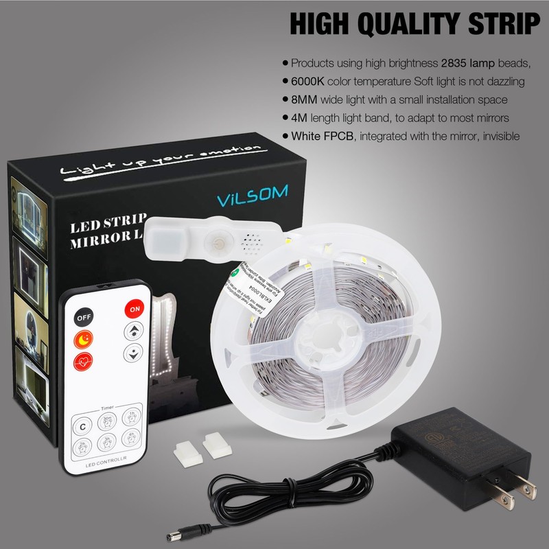 ViLSOM Led Vanity Mirror Lights Kit, 13ft/4M 240 LEDs Make-up