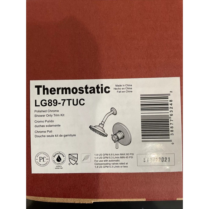 Pfister Thermostatic Shower Set Polished Chrome LG89-7TUC V3