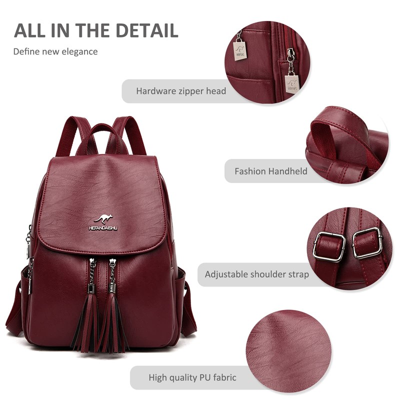 NICOLE & DORIS Women's Elegant Backpack Anti-Theft Backpack Handbags PU