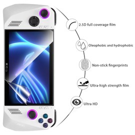 KZIOACSH Screen Protector for 7inch Asus Rog Ally Gaming Handheld Game Machine, 3 Pack Full Coverage HD Protector Film Anti-Fingerprint Anti-Scratch Support Fingerprint Touch Screen Protector Cover