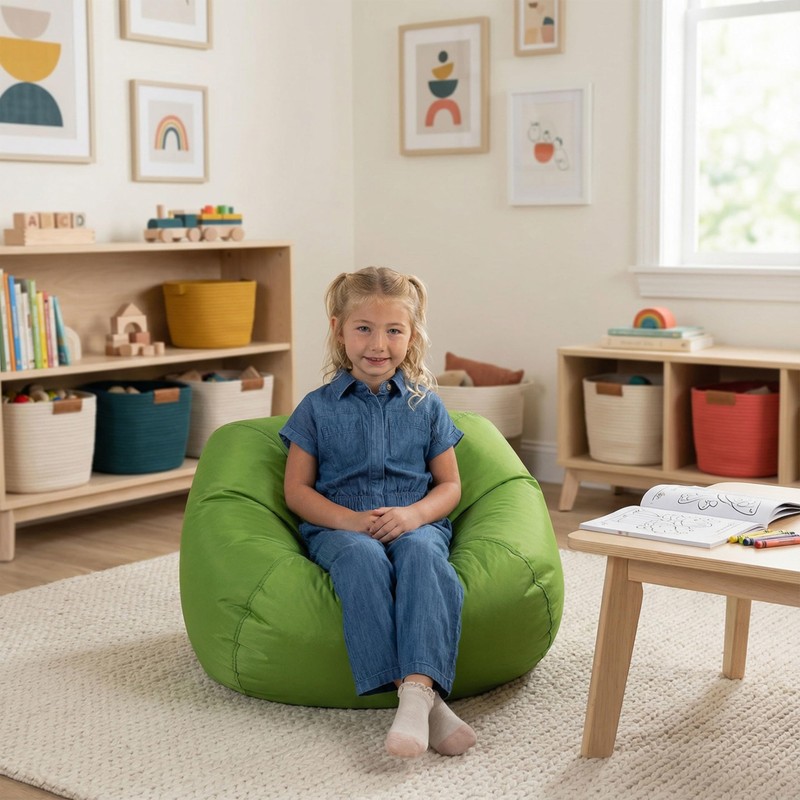 Big Joe Classic Bean Bag Chair for Kids Bedroom and