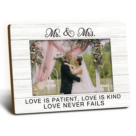 Foyoulame Mr And Mrs Picture Frames 4x6, Couples Picture Frame, Wedding Photo Frames, Marriage License Frame, Wedding Gifts For Newlyweds Decorative Photo Picture Frame for Table Desk Decor