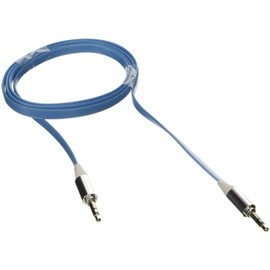 Poppstar 1.2 m High Quality 3.5 mm Stereo Jack Audio Flat Cable - Blue