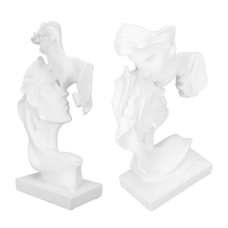 Kissing Lover Statues Resin Modern Romantic Ornament Figurine Couple Art