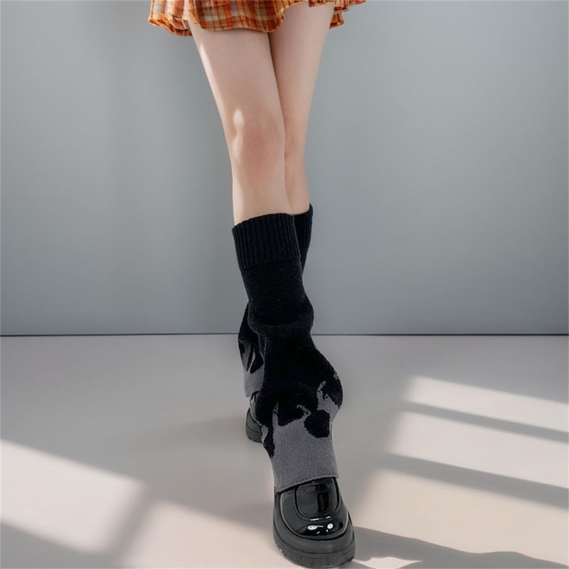 Insgoth Goth Leg Warmers Women Punk Flared Long Grunge Rave