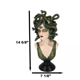 Greek Gorgon Sisters Goddess Medusa With Wild Snake Hair And LED Red Eyes Statue