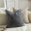 Mandioo Pack of 2 Solid Decorative Soft Chenille Dark Gray