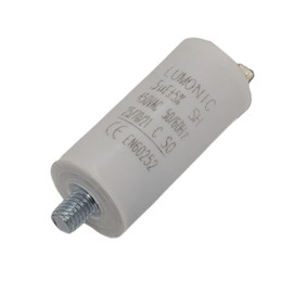 Lumonic Starting Capacitor with Plug 6.3 x 0.8 mm I 3µF 450 V I 26 x 55 mm I 3uF I Motor Capacitor with Plastic Housing I Operating Capacitor I for Pumps