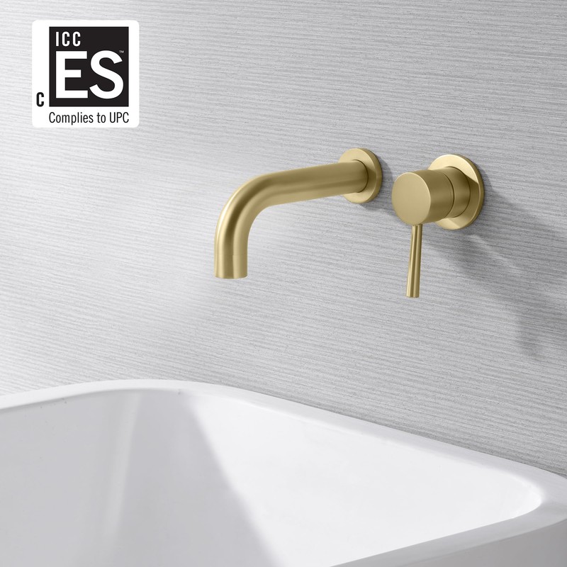 SUMERAIN Wall Mount Bathtub Faucet Tub Filler with Valve, Brushed